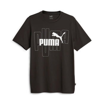 T-shirt nera da uomo con logo sul petto Puma Graphics, Abbigliamento Sport, SKU a722000338, Immagine 0